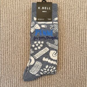 Men’s K.BELL Gray Novelty Crew Socks - Blue Accent